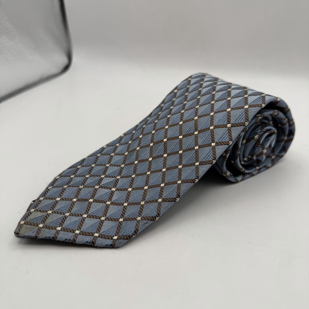 Ermenegildo‎ Zegna Geometric 100% Silk Tie Italy -58" L X 3.5"W